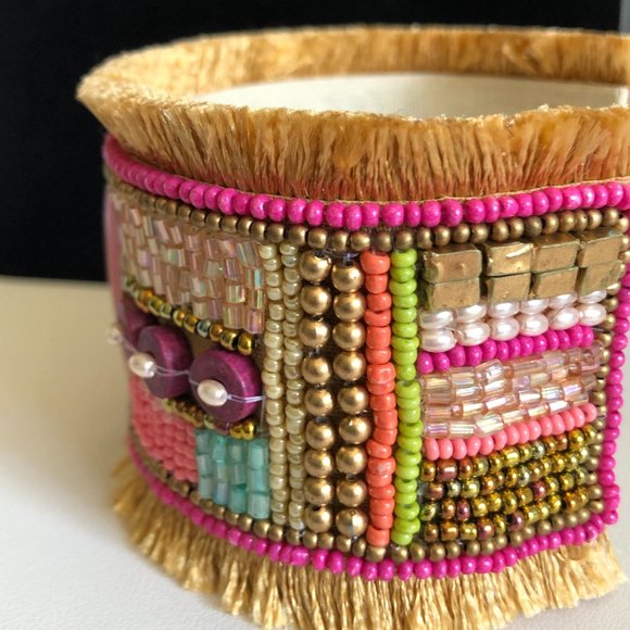 LAMANI SF Handcrafted Embellished Cuff Bracelet - Picture 4 of 9